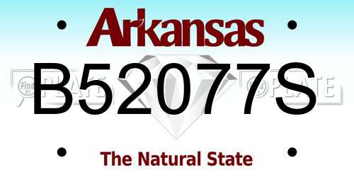 B52077S Arkansas License Plate