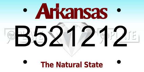 B521212 Arkansas License Plate