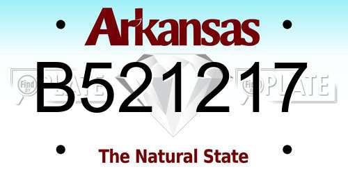 B521217 Arkansas License Plate
