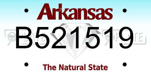 B521519 Arkansas License Plate