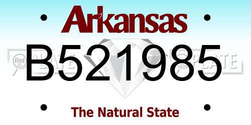 B521985 Arkansas License Plate
