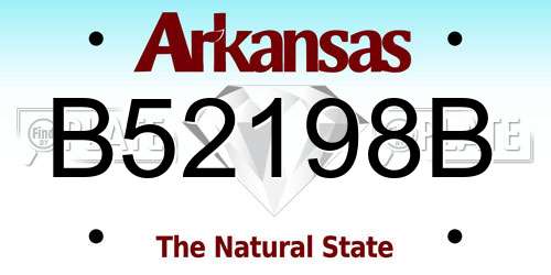 B52198B Arkansas License Plate