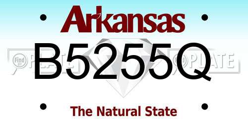 B5255Q Arkansas License Plate