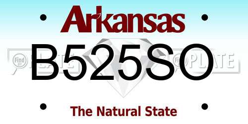 B525SO Arkansas License Plate