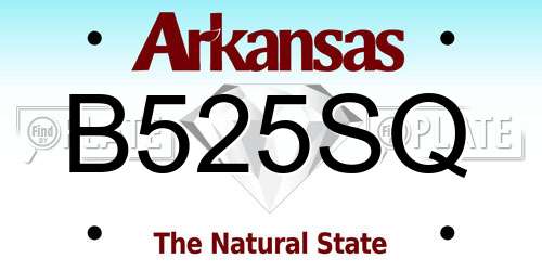 B525SQ Arkansas License Plate