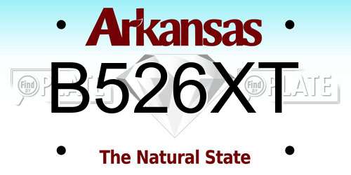 B526XT Arkansas License Plate