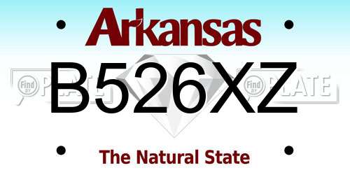 B526XZ Arkansas License Plate