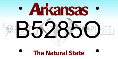 B5285O Arkansas License Plate