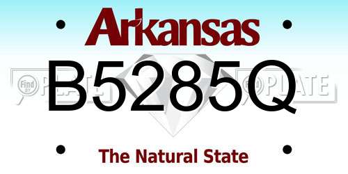 B5285Q Arkansas License Plate