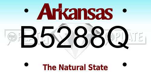 B5288Q Arkansas License Plate