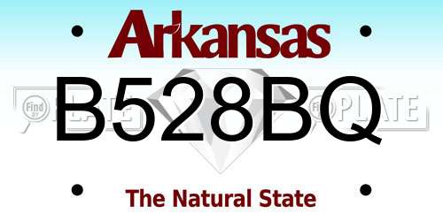 B528BQ Arkansas License Plate