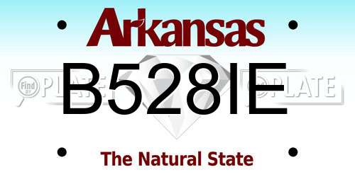 B528IE Arkansas License Plate