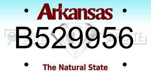 B529956 Arkansas License Plate