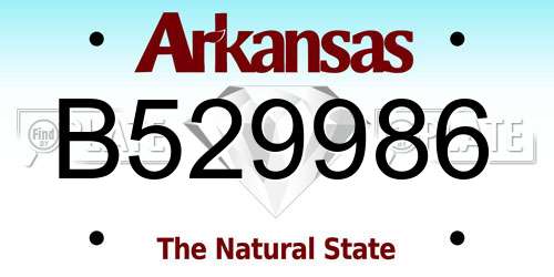 B529986 Arkansas License Plate