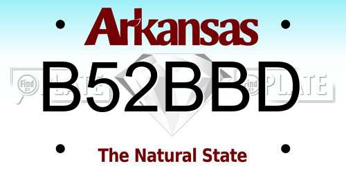 B52BBD Arkansas License Plate