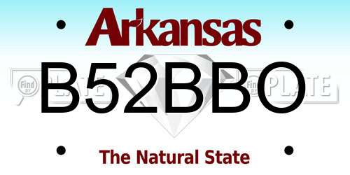 B52BBO Arkansas License Plate