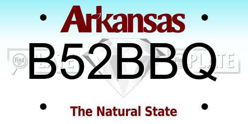 B52BBQ Arkansas License Plate