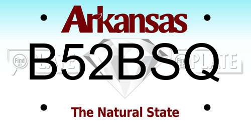 B52BSQ Arkansas License Plate