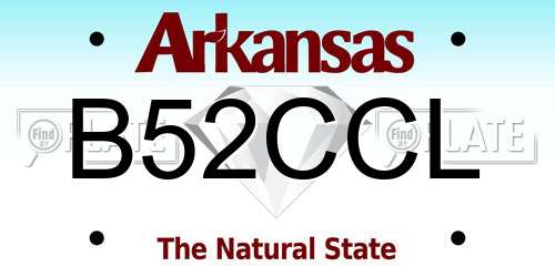 B52CCL Arkansas License Plate