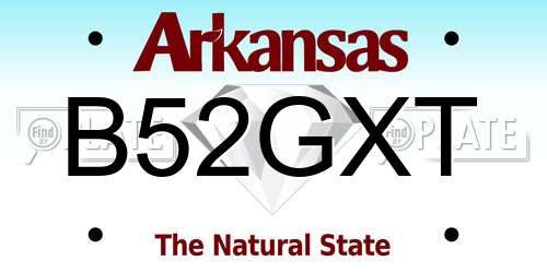 B52GXT Arkansas License Plate