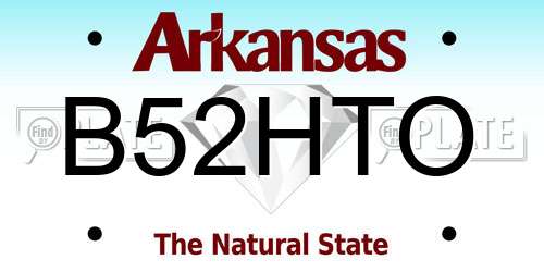 B52HTO Arkansas License Plate
