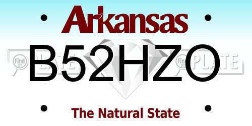 B52HZO Arkansas License Plate