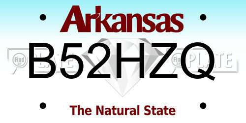 B52HZQ Arkansas License Plate