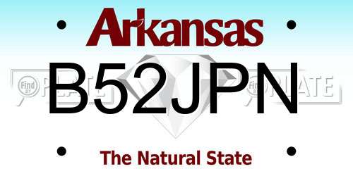 B52JPN Arkansas License Plate