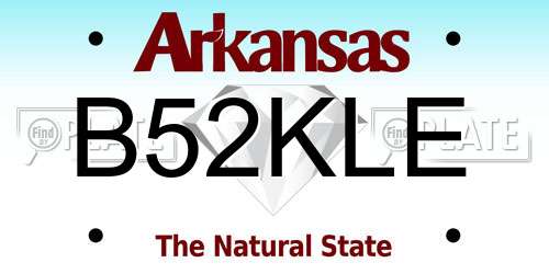 B52KLE Arkansas License Plate