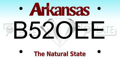 B52OEE Arkansas License Plate