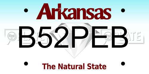 B52PEB Arkansas License Plate
