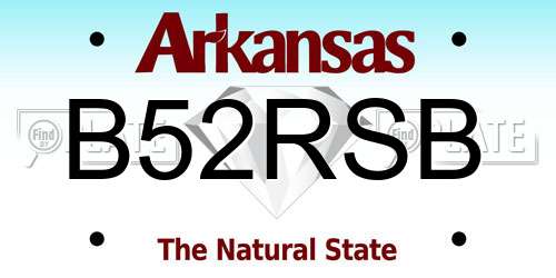 B52RSB Arkansas License Plate