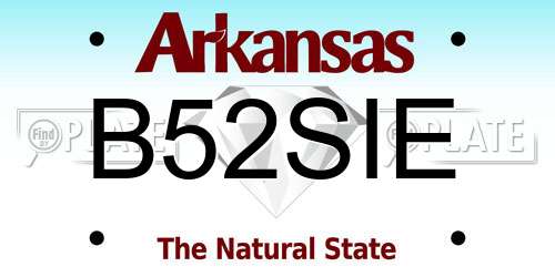 B52SIE Arkansas License Plate