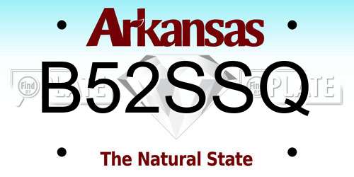 B52SSQ Arkansas License Plate