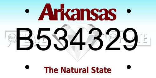 B534329 Arkansas License Plate