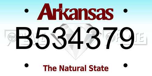 B534379 Arkansas License Plate
