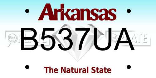 B537UA Arkansas License Plate