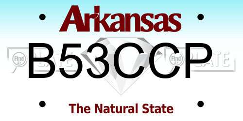 B53CCP Arkansas License Plate