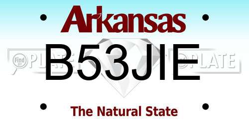 B53JIE Arkansas License Plate