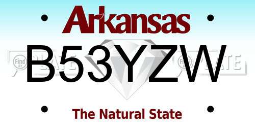 B53YZW Arkansas License Plate