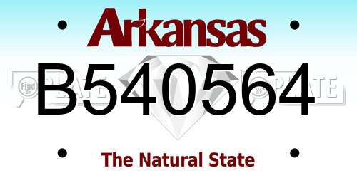 B540564 Arkansas License Plate