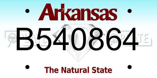 B540864 Arkansas License Plate