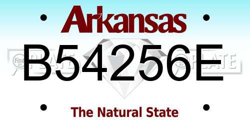 B54256E Arkansas License Plate