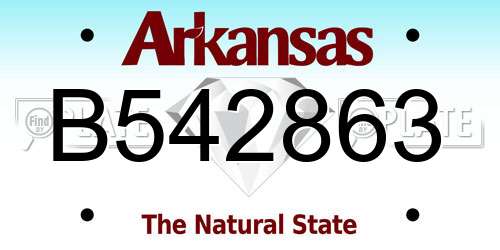 B542863 Arkansas License Plate