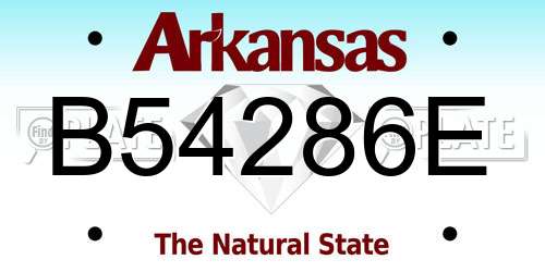 B54286E Arkansas License Plate