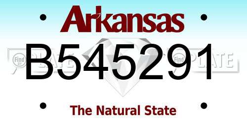 B545291 Arkansas License Plate