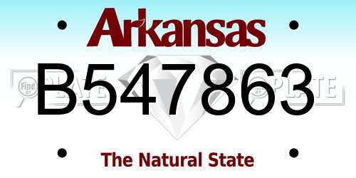 B547863 Arkansas License Plate