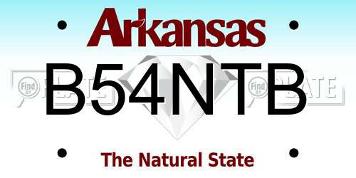 B54NTB Arkansas License Plate