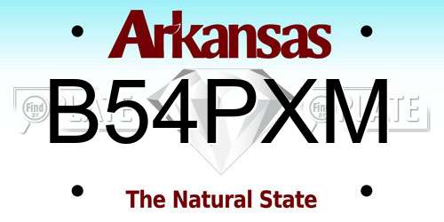 B54PXM Arkansas License Plate