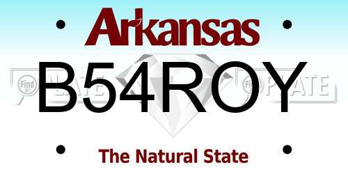 B54ROY Arkansas License Plate